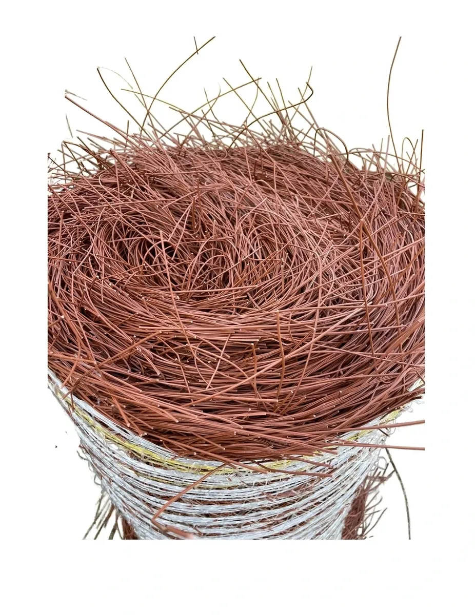 Synthetic pine straw roll on white