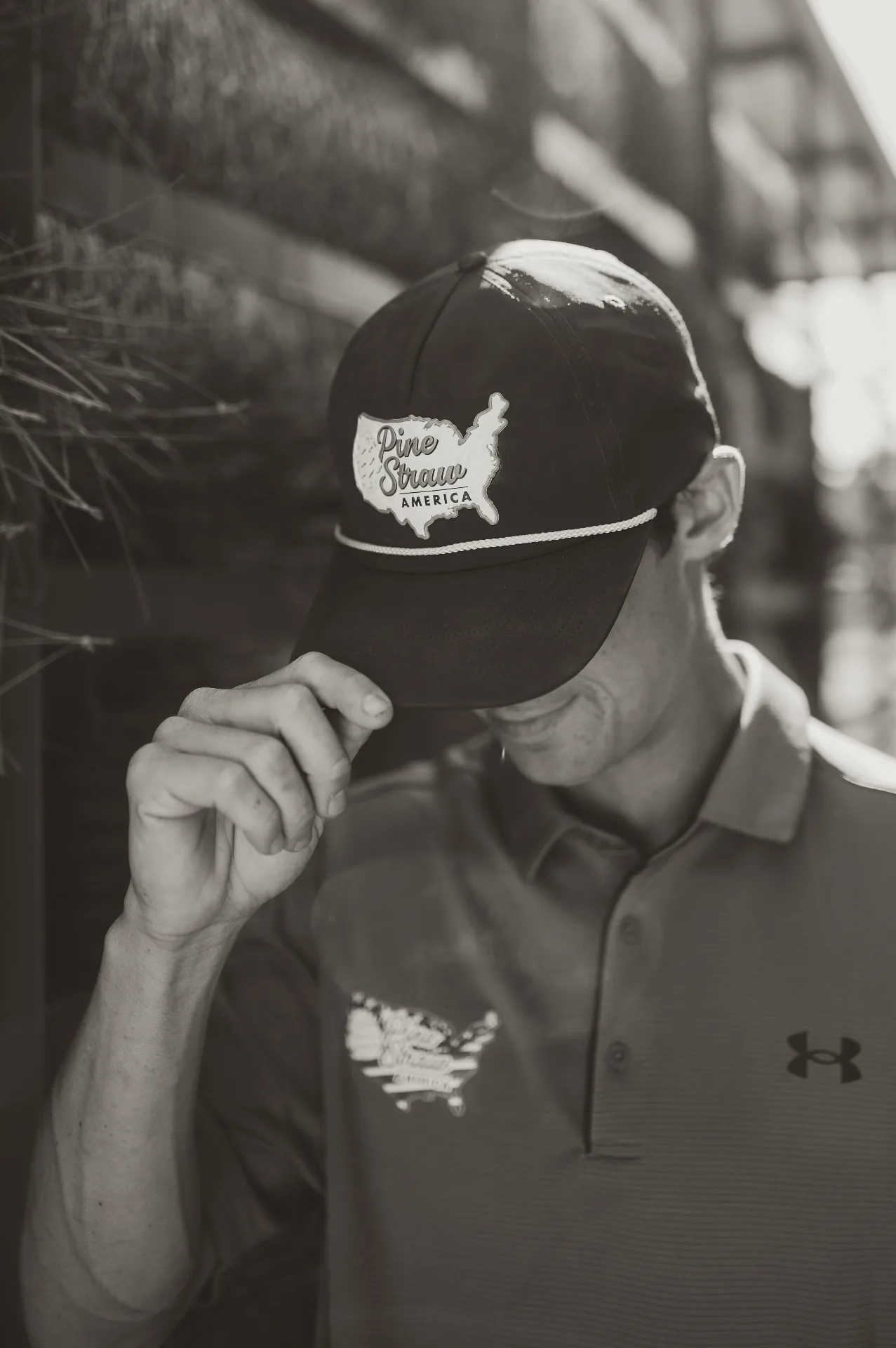 Pinestraw America team member in the field